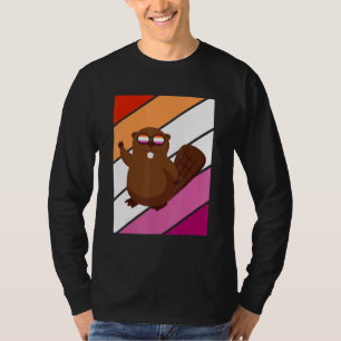 Camiseta Bandera Lesbiana Orgullo de Castor LGBTQ Aliado Or
