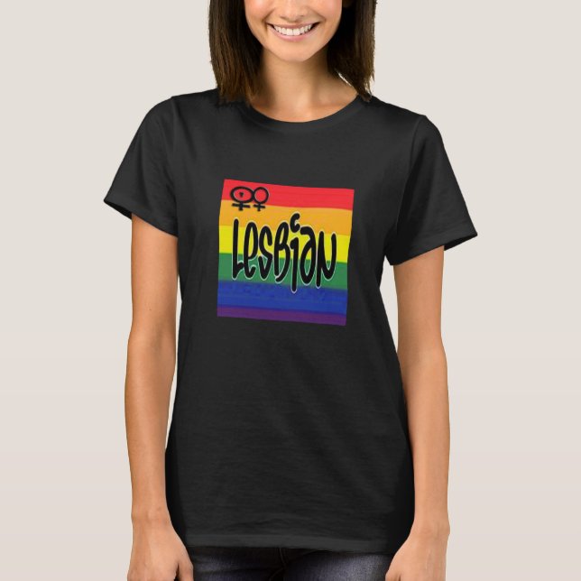 Camiseta Bandera lesbiana T (Anverso)