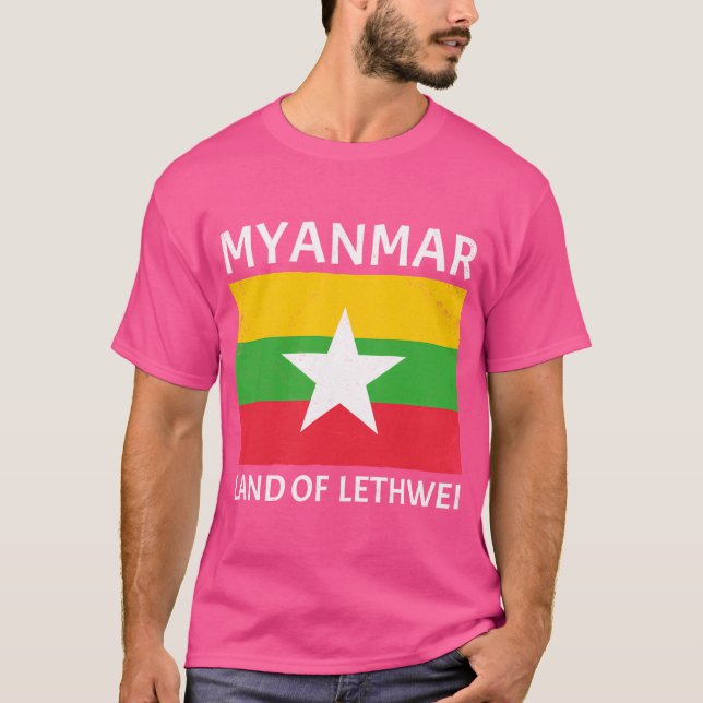 Camiseta Bandera Lethwei De Myanmar (Anverso)