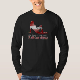 Camiseta Bandera letona de la silueta del chica