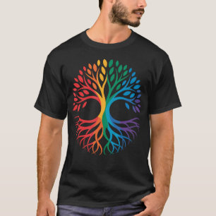 Camiseta Bandera Lgbt Arcoíris Vida Árbol Orgullo Gay