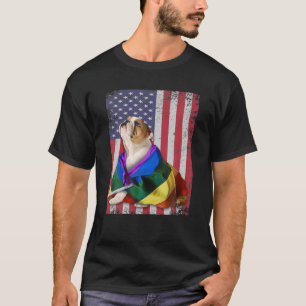 Camiseta Bandera LGBT de la bandera estadounidense con orgu