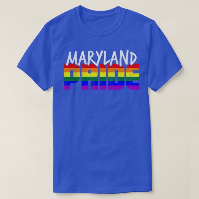 Camiseta Bandera LGBT del Orgullo Maryland (Diseño del anverso)