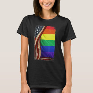 Camiseta Bandera Lgbt Detrás Del Orgullo De La Bandera Esta