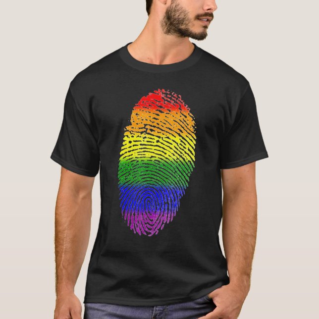 Camiseta Bandera Lgbt Huella digital Orgullo Lgbt (Anverso)