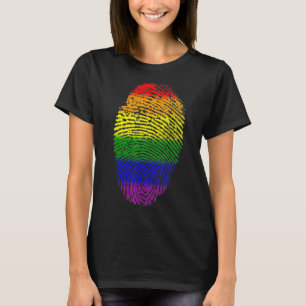 Camiseta Bandera Lgbt Huella digital Orgullo Lgbt