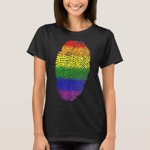 Camiseta Bandera Lgbt Huella digital Orgullo Lgbt