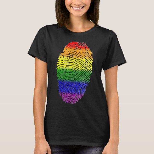 Camiseta Bandera Lgbt Huella digital Orgullo Lgbt (Anverso)
