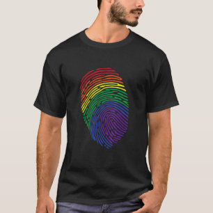 Camiseta Bandera Lgbt Huella digital Orgullo Lgbt Orgullo T