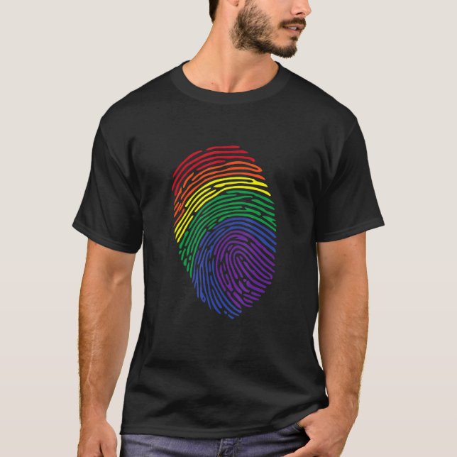 Camiseta Bandera Lgbt Huella digital Orgullo Lgbt Orgullo T (Anverso)