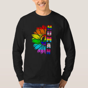 Camiseta Bandera Lgbt Humana Bandera Arcoíris Girasol Mes d