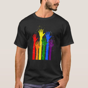 Camiseta Bandera Lgbt Lgbt Orgullo mano Igualdad Derechos H
