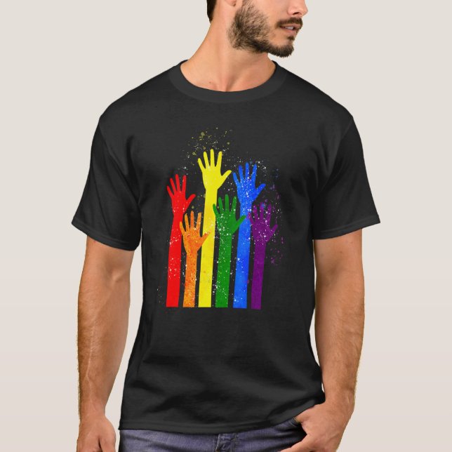 Camiseta Bandera Lgbt Lgbt Orgullo mano Igualdad Derechos H