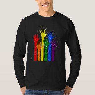 Camiseta Bandera Lgbt Lgbt Orgullo mano Igualdad Derechos H