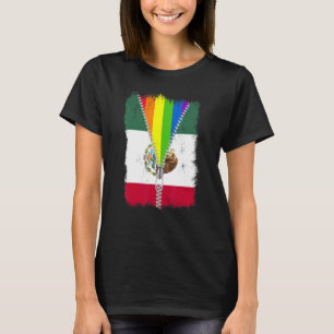 Camiseta Bandera Lgbt México Zip Rainbow Orgullo Gay Mexica