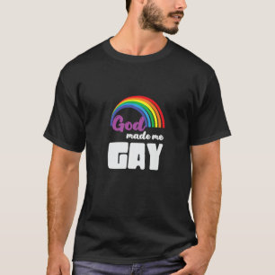 Camiseta Bandera LGBT Orgullo gay Dios humano me hizo gay