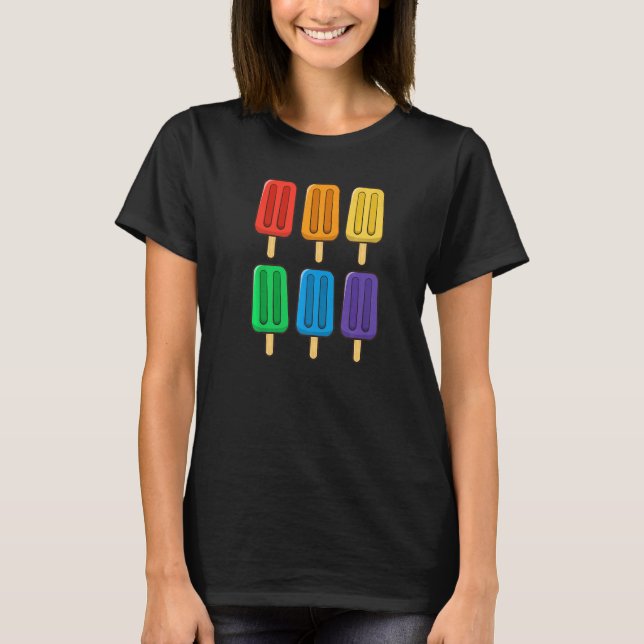 Camiseta Bandera Lgbt Popsicles 4 De Julio Orgullo Sutil Ga (Anverso)
