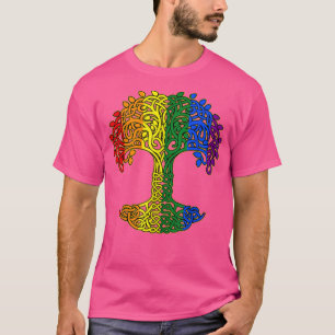 Camiseta Bandera LGBT-Q arcoíris de la vida del árbol Aliad