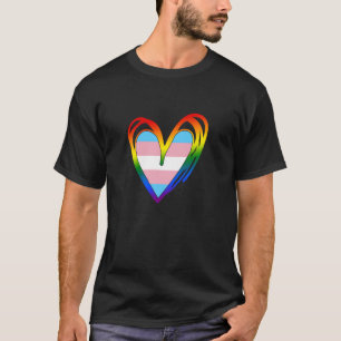 Camiseta Bandera LGBT Trans Pride Corazón Bonito Gráfico Su