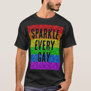 Camiseta Bandera LGBT vibrante Sparkle personaliza cada tex