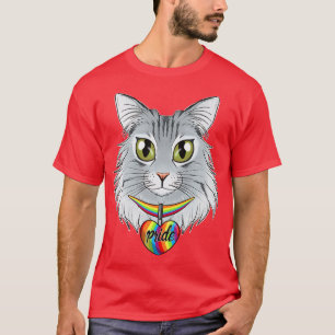 Camiseta Bandera LGBTQ I Bandera del Orgullo Gay I Gato For