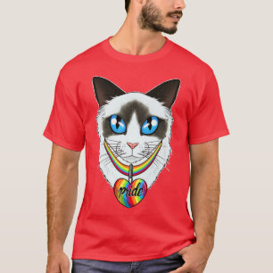 Camiseta Bandera LGBTQ I Bandera del Orgullo Gay I Gato Rag
