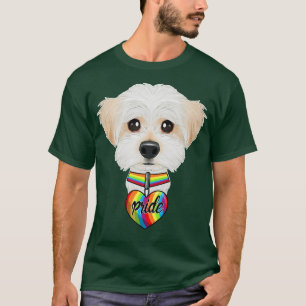 Camiseta Bandera LGBTQ I Bandera del Orgullo Gay I Maltés 