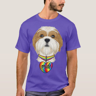 Camiseta Bandera LGBTQ I Bandera del Orgullo Gay I Shih Tzu