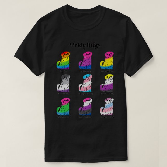 Camiseta Bandera LGBTQ Kawaii Orgullo Perros Gay Trans No B (Diseño del anverso)