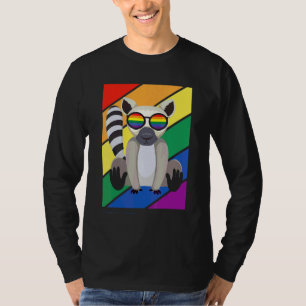Camiseta Bandera Lgbtq Mes del Orgullo Gay Arcoíris Lémures