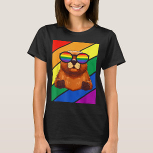 Camiseta Bandera Lgbtq Mes del Orgullo Gay Marmota Con Lgbt