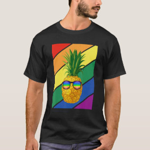 Camiseta Bandera Lgbtq Orgullo Gay Mes Arcoiris Ananas Con 
