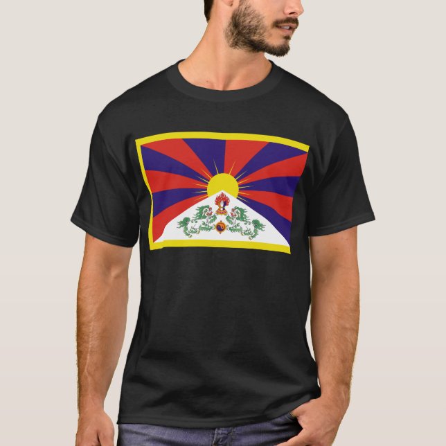 Camiseta Bandera libre de Tíbet del tibetano - ་ del བཙན (Anverso)