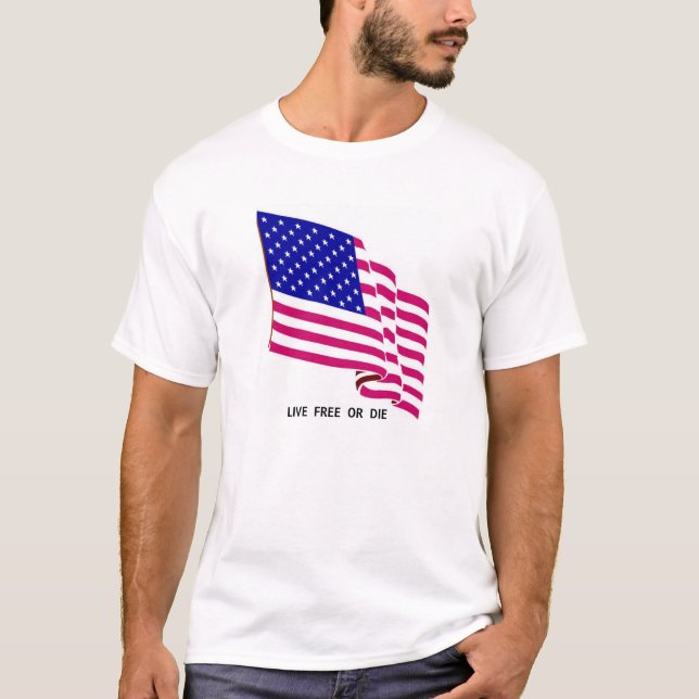 Camiseta Bandera libre viva de los E.E.U.U. (Anverso)