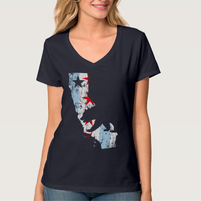 Camiseta Bandera linda de California Chicago Mashup del (Anverso)