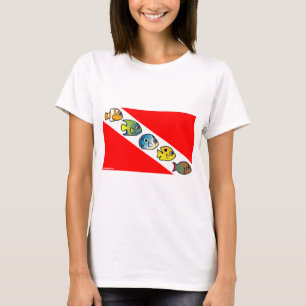 Camiseta Bandera linda de la zambullida de Scubadorable