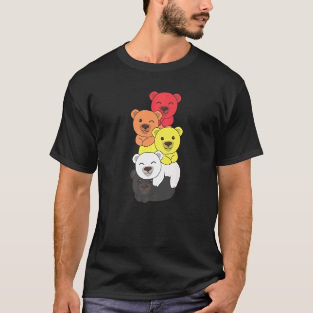 Camiseta Bandera Lithsexual Pile Pride Lgbtq Oso Cute Liths (Anverso)