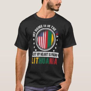 Camiseta Bandera lituana estadounidense Corazón de Lituania