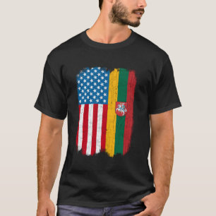 Camiseta Bandera lituana estadounidense Lituania