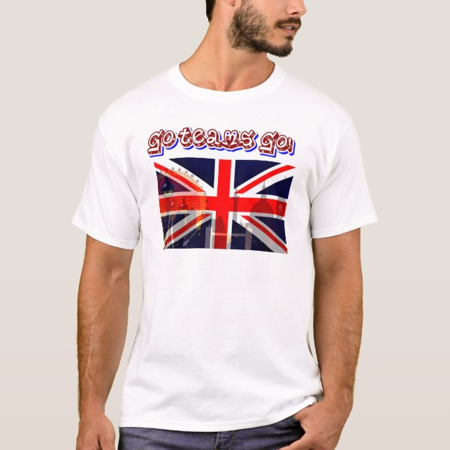 Camiseta Bandera Londres-Británica, ¡Vamos Equipos!_ (Anverso)