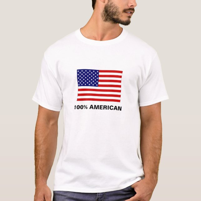 Camiseta bandera los E.E.U.U., AMERICANO del 100% (Anverso)