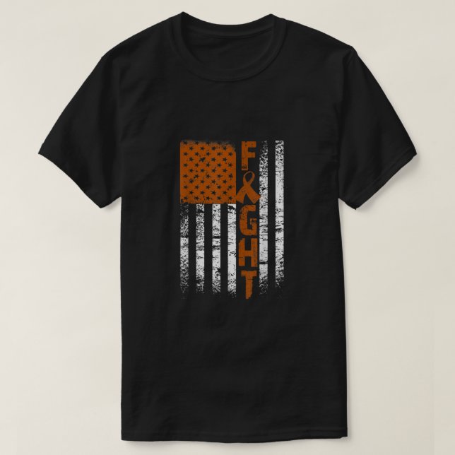 Camiseta Bandera Lucha contra el Cáncer de Riñón Naranja Se (Diseño del anverso)