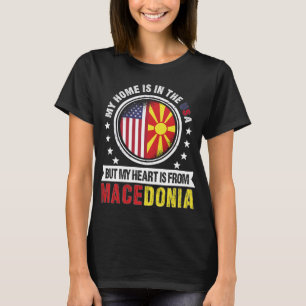 Camiseta Bandera macedonia norteamericana corazón a patriot