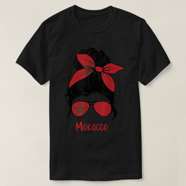 Camiseta Bandera marroquí chica marroquí Chica (Diseño del anverso)