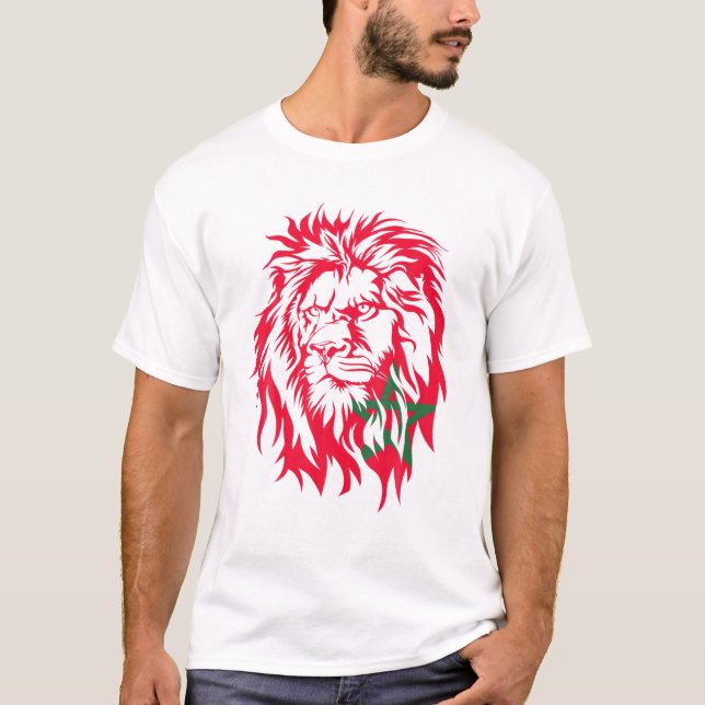 Camiseta Bandera marroquí marroquí norteamericana de bander (Anverso)