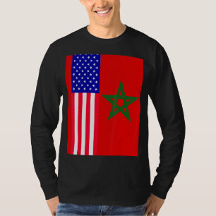 Camiseta Bandera marroquí marroquí norteamericana de bander