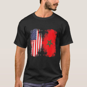 Camiseta Bandera marroquí marroquí norteamericana de bander