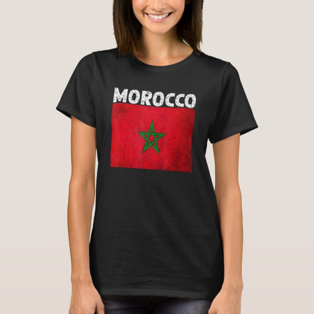 Camiseta Bandera marroquí Orgullo de Marruecos Orígenes mar (Anverso)