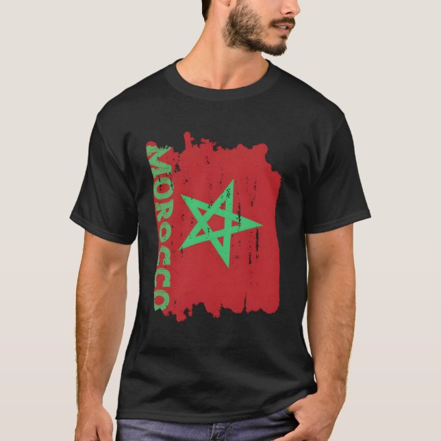 Camiseta Bandera marroquí Orgullo marroquí (Anverso)