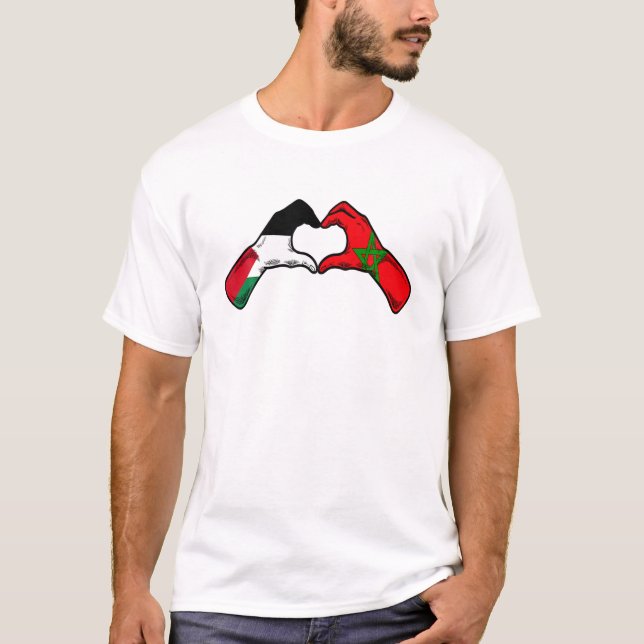 Camiseta Bandera marroquí palestina - Oso marroquí palestin (Anverso)